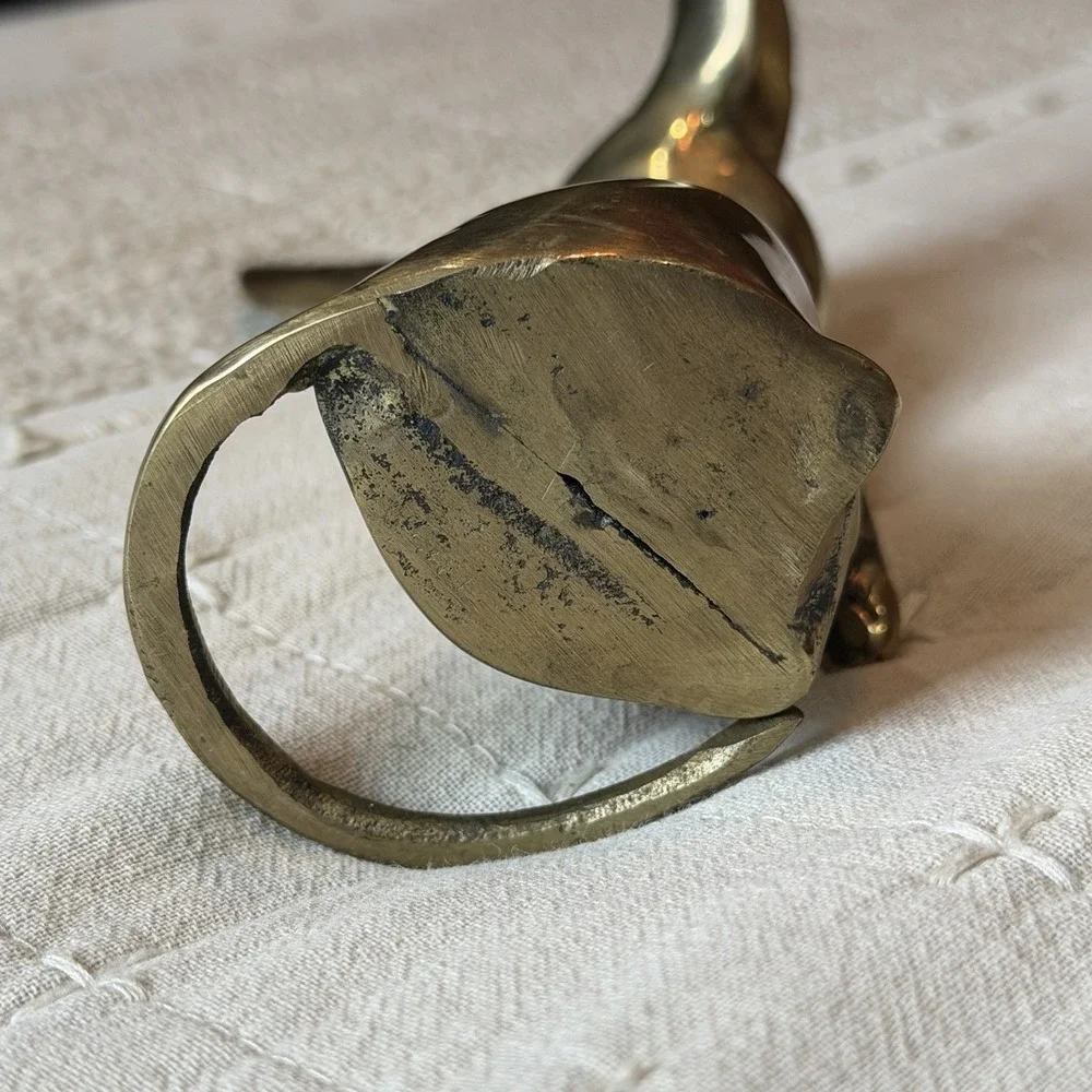 Vintage MCM long ear brass mouse, 5 1/2